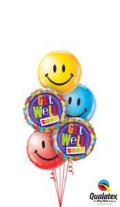 Get Well Dots & Smiles Balloon Bouquet