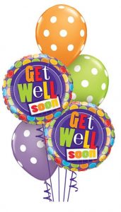 Get Well Soon Dots Balloon Bouquet