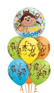 Get-Well-Soon-Monkey-Bubble Balloon Bouquet